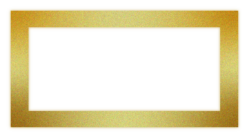 Metallic gold glitter frame border isolated on transparent background png