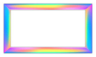 Abstract holographic gradient with glitter frame border on transparent background png
