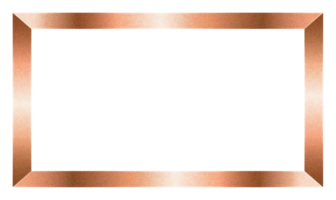 Shiny metallic bronze gradient with glitter texture frame border on transparent background png