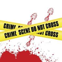 Crime Scene Warning With Painted Footprints vector