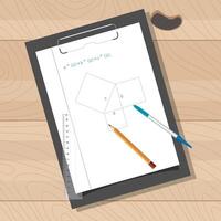 Exam Pad Featuring Pythagoras Theorem Illustration vector