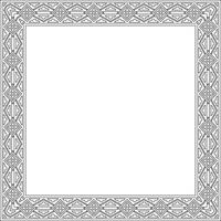 black contour square classic renaissance ornament. Rectangle, europe border vector