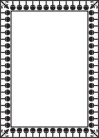 black monochrome square Egyptian ornament. Rectangle, frame, ancient Egypt.Pattern of lotus flower and sun vector