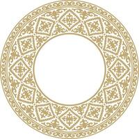 golden round Kazakh national ornament. Ethnic pattern of the peoples of the Great Steppe, Mongols, Kyrgyz, Kalmyks, Buryats. circle, frame vector