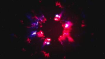 explosivo túnel dentro espaço entre a estrelas, hipnótico explosão dentro a galáxia video
