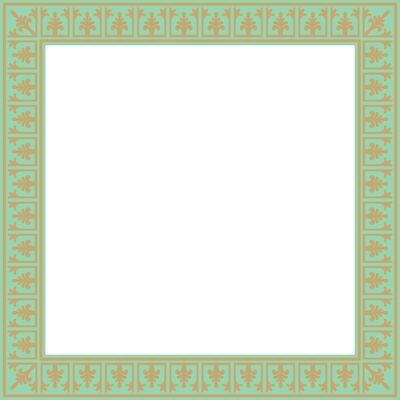 gold with green square classic byzantine ornament. Rectangle, border, Ancient Greece, Eastern Roman Empire frame. Decor Russian Church