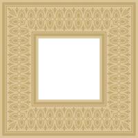 Classic Greek golden square ornament. pattern, ancient Hellenic rectangle vector