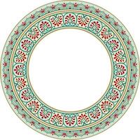 round colored border, frame, Pompeii ring. Circle Neopolitan ornament. Ancient Rome. vector