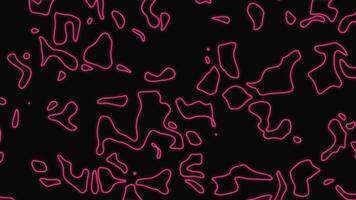 Black abstract background with moving particles and streamlined shapes, geometric shapes wallpaper video