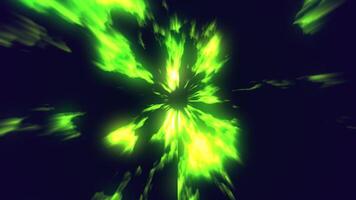 Hypnotic explosion of tunnel in space, background of bright tunnel movement in galaxy video