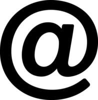 Bold black at symbol silhouette on a clean white background vector