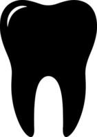 A simple black silhouette of a healthy human tooth vector