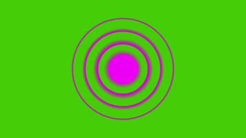 Pulsating danger signal on green background, radio wave sign video