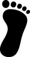 A stark black footprint silhouette against a dark gradient background silhouette vector