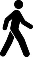 A solitary figure walks forward in a dark blurred environment silhouette vector