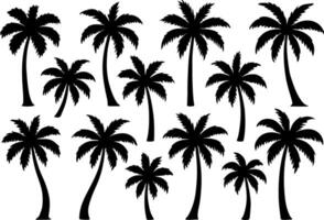 A pattern of dark palm tree silhouettes on a subtle gradient background vector