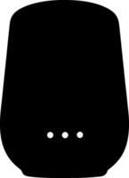 Black smart speaker with three white indicator lights silhouette vector