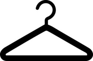 Simple black silhouette of a clothes hanger on a white background vector