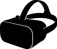 Modern virtual reality headset device with straps silhouette vector
