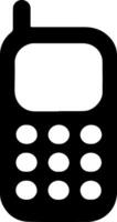 Simple black silhouette of an old mobile phone with a keypad vector