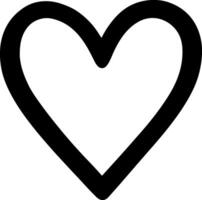 Simple black outline heart shape on white background silhouette vector