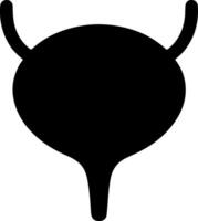 Black silhouette of a human urinary bladder on a gradient background silhouette vector