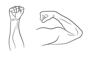 Strong hand muscle icon. Outline illustration of strong hand muscle art vector