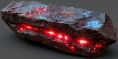 A striking image of a glowing red rock, offering an intriguing texture and captivating light. photo