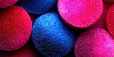 Vibrant abstract composition with round, textured shapes in vivid colors. photo