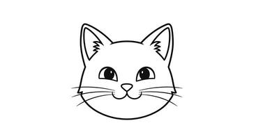 A cat's face is drawn in a simple style vector