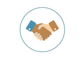 A handshake icon on a white background vector