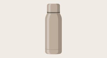 A beige water bottle on a white background vector