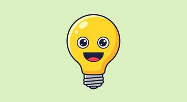 A cartoon light bulb with a smile on it vector