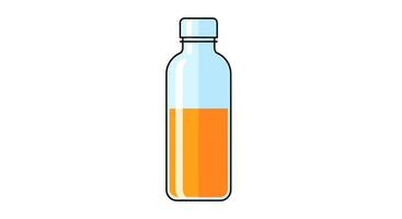 Orange liquid in a glass bottle illustration vector
