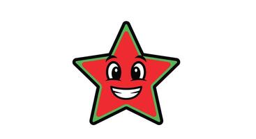 A red star with a green and red face vector