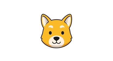 A cartoon dog head on a white background vector