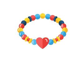 A colorful bracelet with a heart on it vector