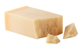 Butter Cheese Squares Broken into Blocks cut out isolated transparent background png