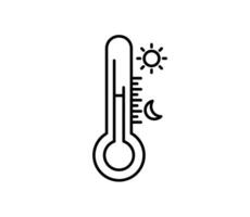 A thermometer with a sun and moon on it vector