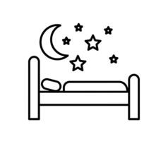 A bed with a star and moon on it vector