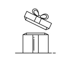 Open gift box icon illustration vector