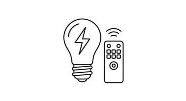 Light bulb and remote control icon illustration vector