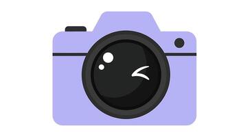 A purple camera with a bird on it vector