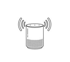 An amazon echo dot with a speaker icon vector