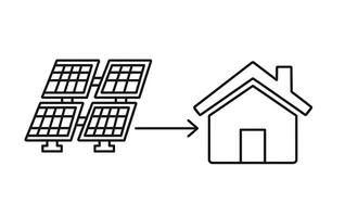 Solar power system with house and solar panels illustration vector