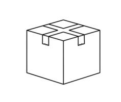 A black and white drawing of a box vector