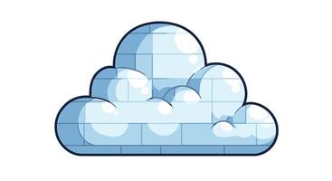 Ice cube cloud icon illustration vector