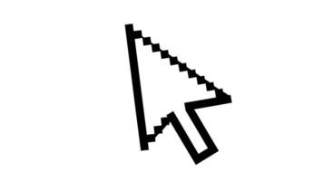 A black and white illustration of a mouse cursor vector