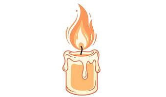 A candle with a flame on it is shown vector
