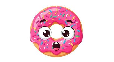 A cartoon donut with eyes and a smile vector